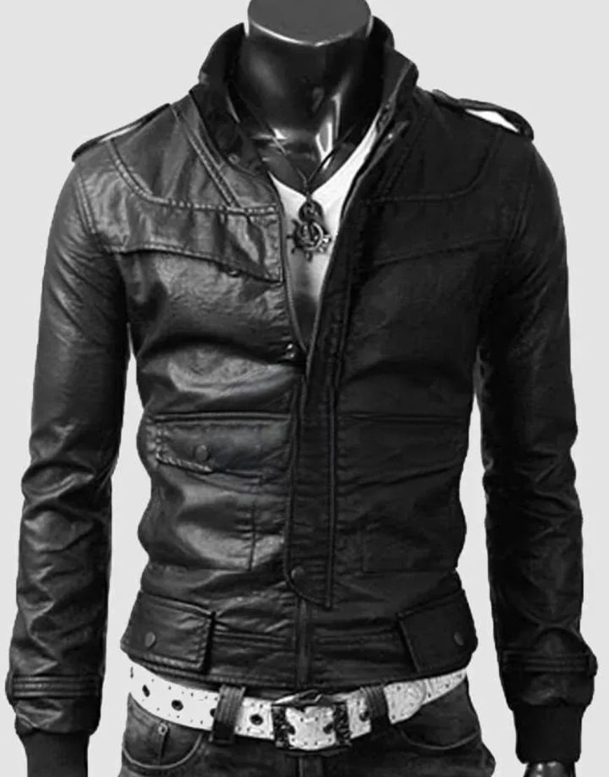 Slim Fit Rocker Bomber Black Cowhide Jacket Slim Fit Rocker Bomber Black Cowhide Jacket